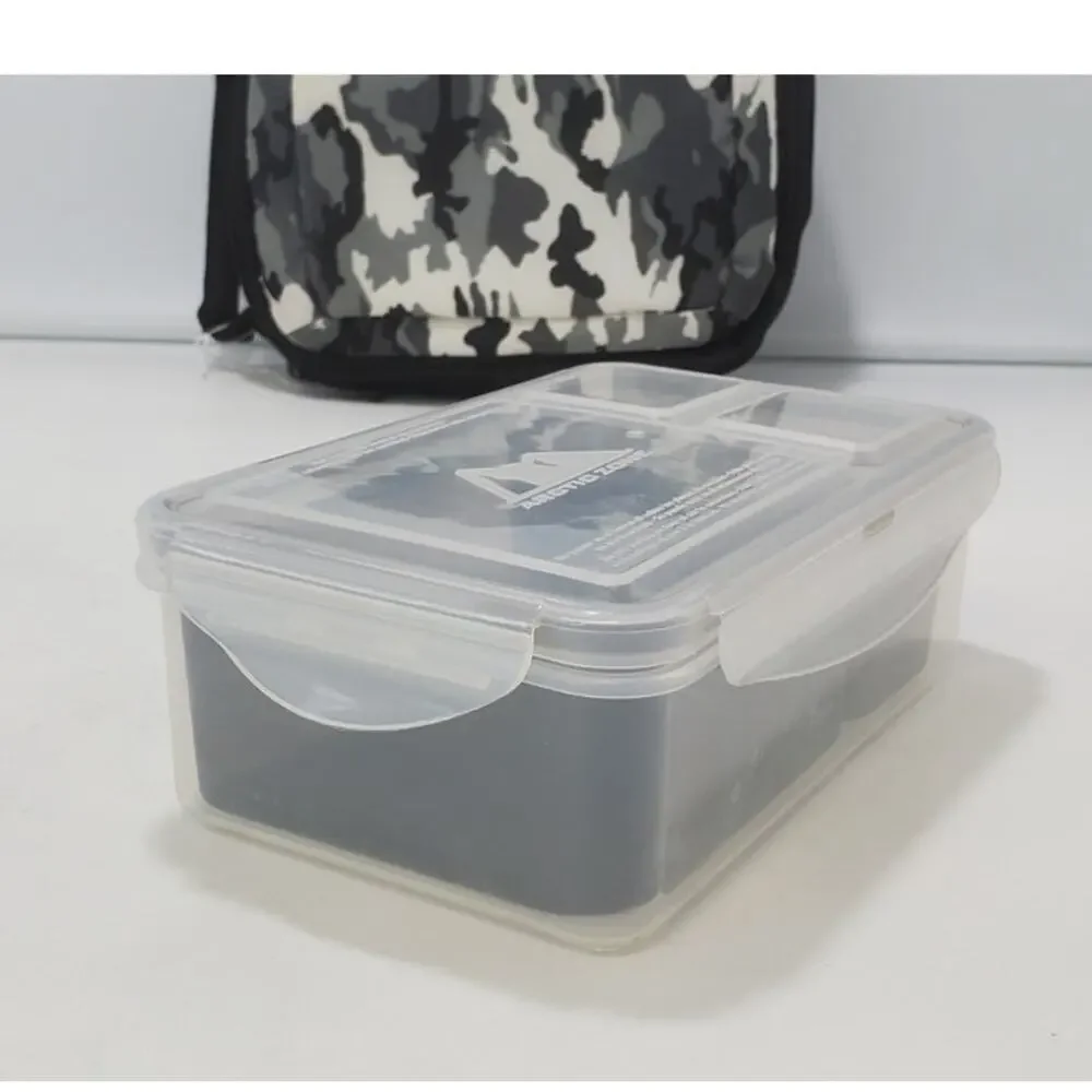 Insulated Lunch Tote Arctic Zone, Black Camo with 4 Plastic Bento Containers
